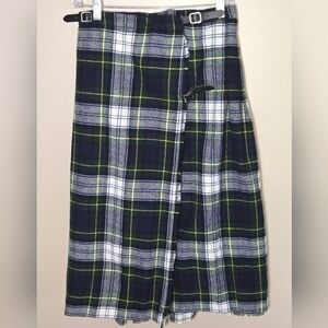 Vintage English Sports Shop Wool Tartan Kilt Heritagecore Academia, Size 10